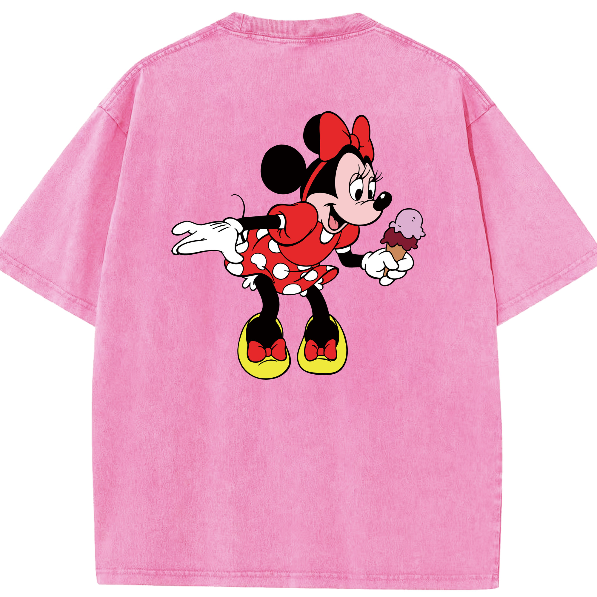 （画像用） ミッキーマウス Mickey Mouse 綿100% ヴィンテージ風 半袖Tシャツ（背面プリント）